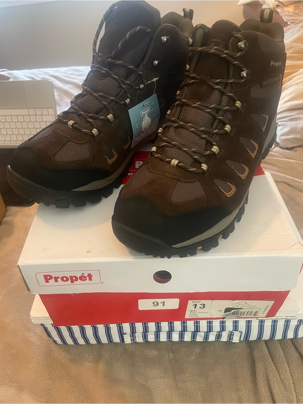 Propet Men's Brown and Black Waterproof Hiking Boots